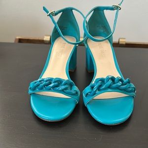 Teal Nine West Heel Sandal